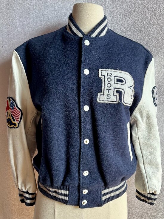 Roots Jackets & Blazers - 1990s Roots Canada Leather & Wool Letterman's Jacket
